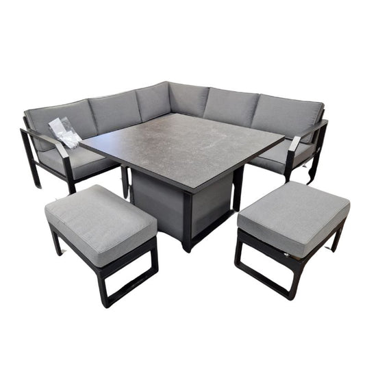 Alarna Square Corner Outdoor Sofa With Gas Lift Table & 2 Benches