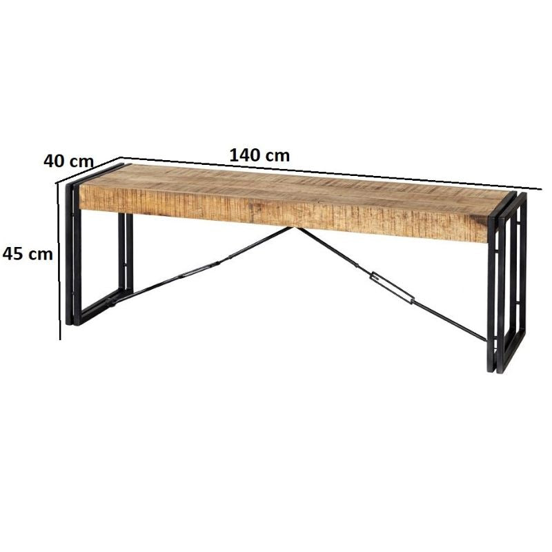 Cosmo Industrial Metal & Wood Bench