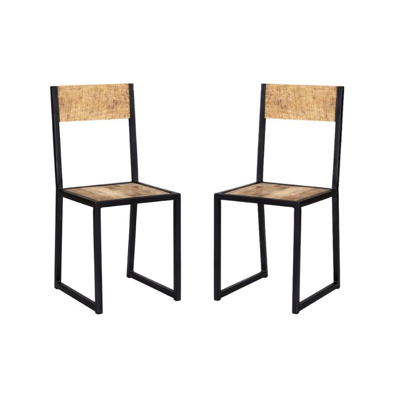 Cosmo Industrial Metal & Wood Dining Chair Set of 2