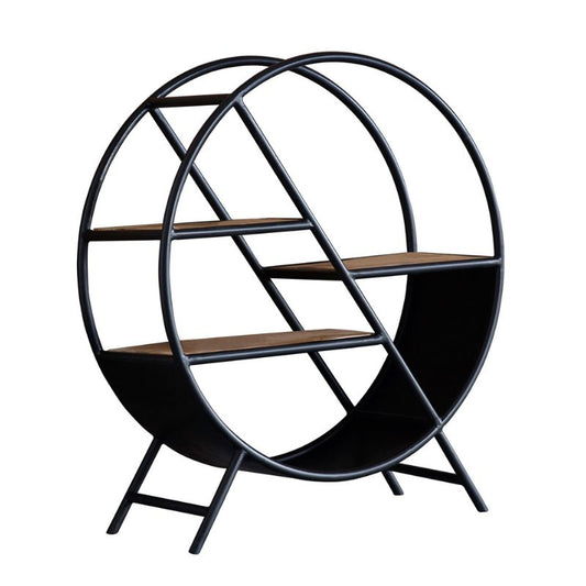 Cosmo Industrial Round Open Bookcase