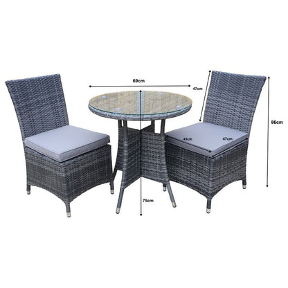 EMILY Bistro Set With 2 Armless Chairs