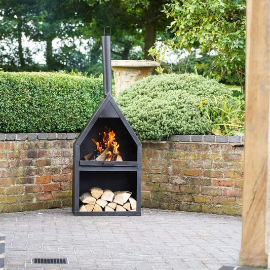 Outdoor Henley Fireplace with Grill Iron
