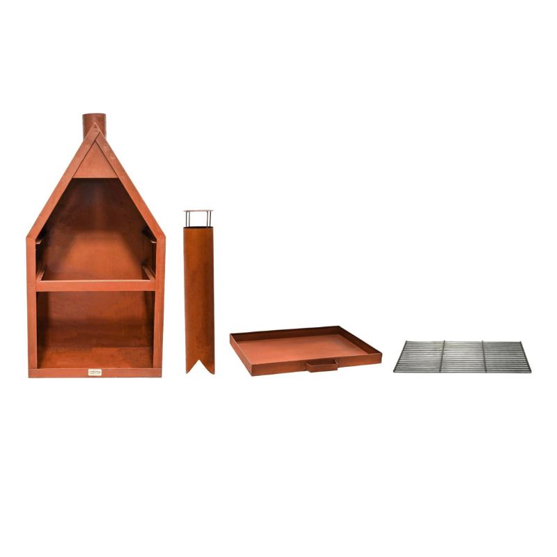 Outdoor Henley Fireplace with Grill Iron