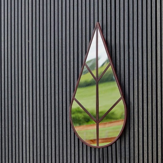 Leaf Outdoor Mirror Natural Rust - LOMR90