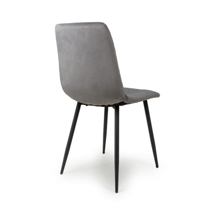Madison Brushed Velvet Grey Dining Chairs Set of 4