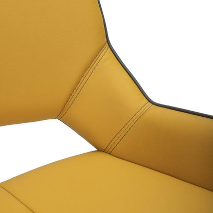 Mako Dining Chair Swivel Leather Effect Yellow set of 2