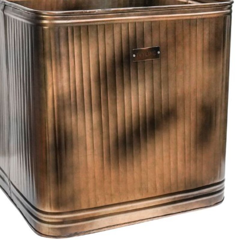 Outdoor Hampton Square Copper Metal Planter