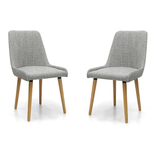 Capri Dining Chair Flax Effect Grey Weave Set of 2