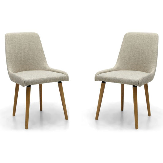 Capri Dining Chair Flax Effect Natural Set of 2
