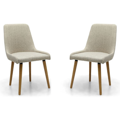 Capri Dining Chair Flax Effect Natural Set of 2