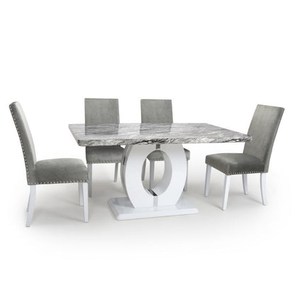Neptune Dining Table Medium Marble Effect Grey/White