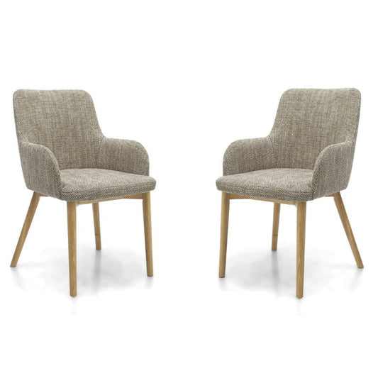 Sidcup Dining Chair Tweed Oatmeal Set of 2