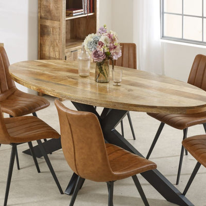 Surrey Mango Wood Oval Dining Table 6 Seater