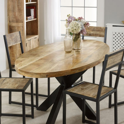 Surrey Mango Wood Oval Dining Table 6 Seater