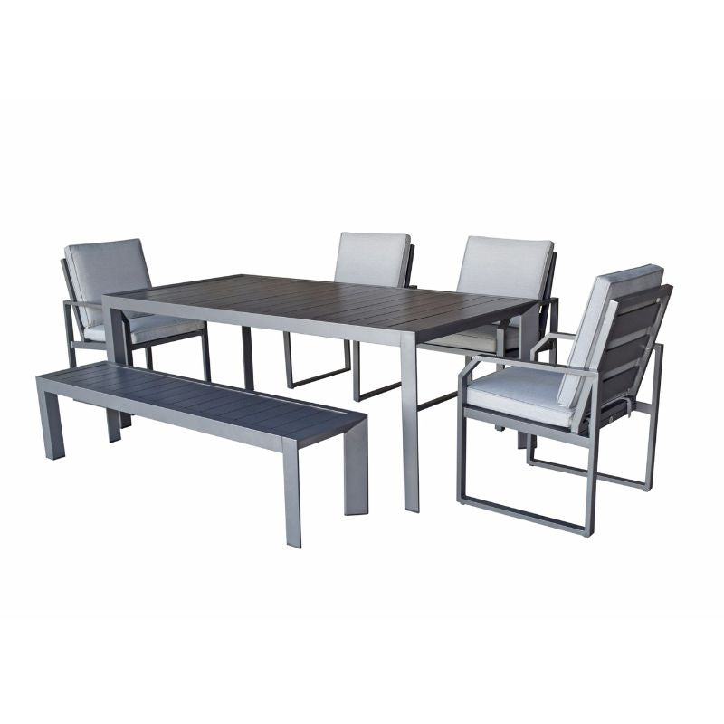 Alarna Dining Set in Grey Aluminium 