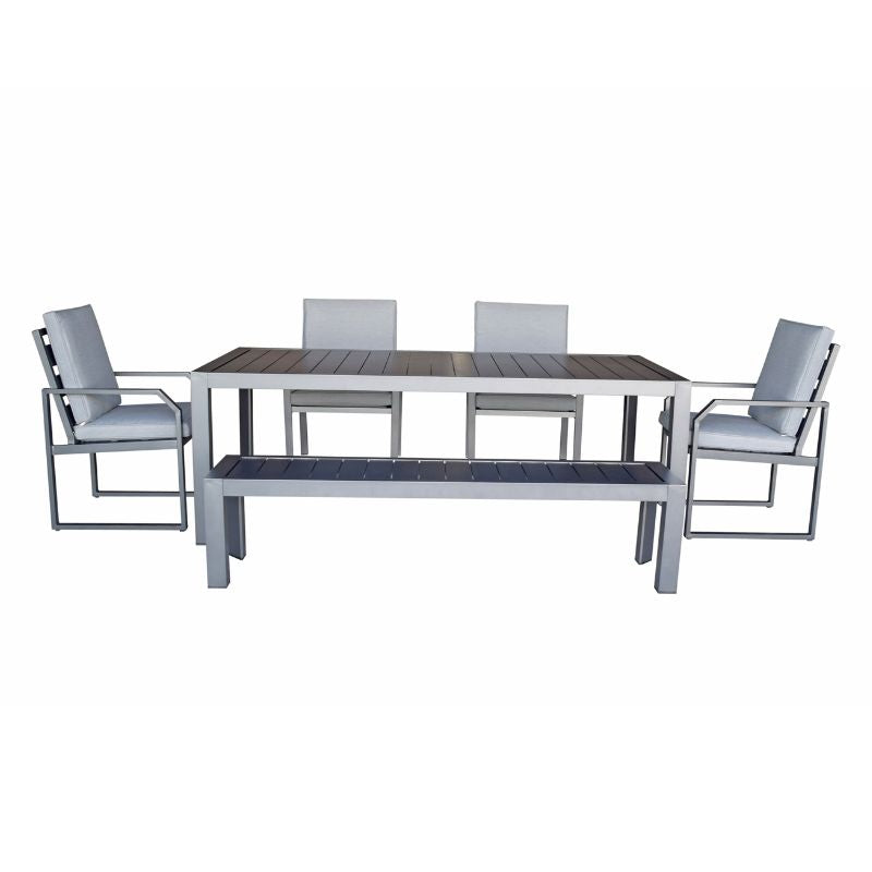 Alarna Dining Set in Grey Aluminium 