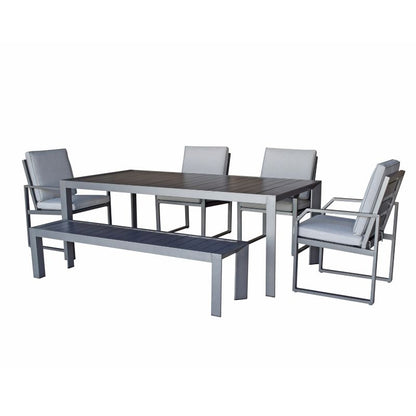 Alarna Dining Set in Grey Aluminium 