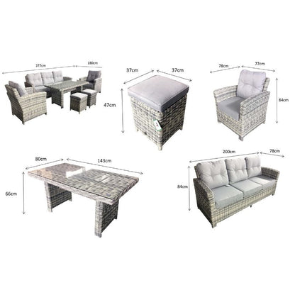 Amy Outdoor Sofa Dining Set 