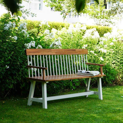 Broadway Acacia Wood Cream Garden Bench