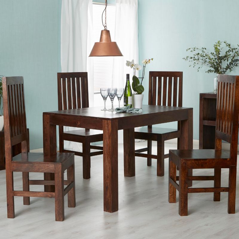 Dark Mango Slat Back Dining Chair Set of 2