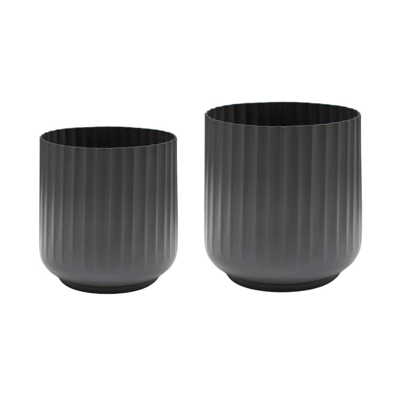 Outdoor Hudson Corrugated Planters Set of Two