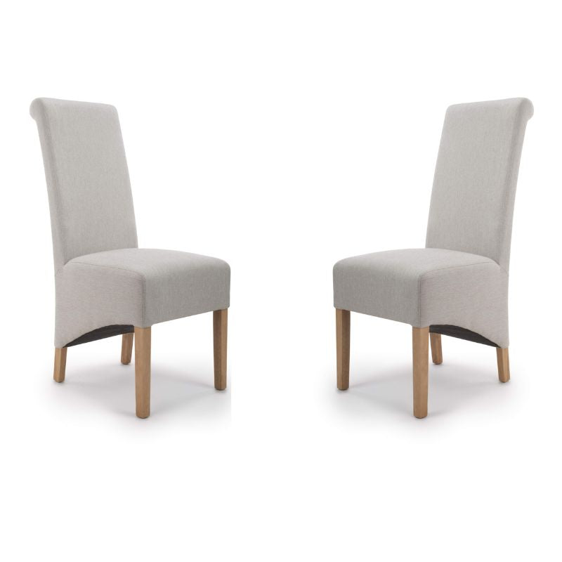 Krista Dining Chair Roll Back Herringbone Cappuccino, Set of 2