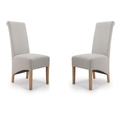 Krista Dining Chair Roll Back Herringbone Cappuccino, Set of 2