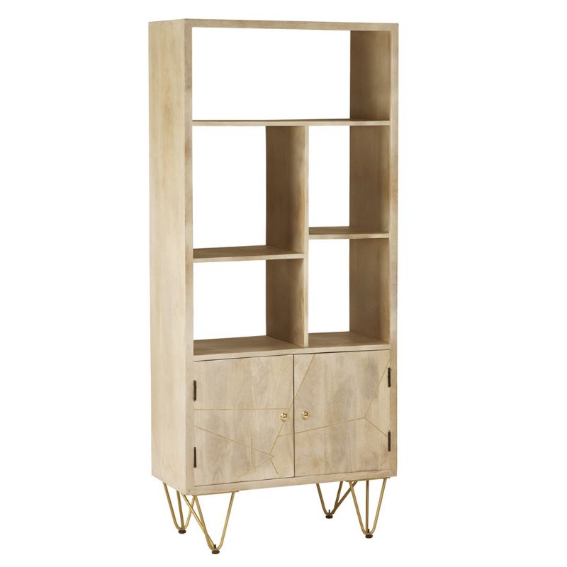 Light Gold Large Bookcase 2 Door