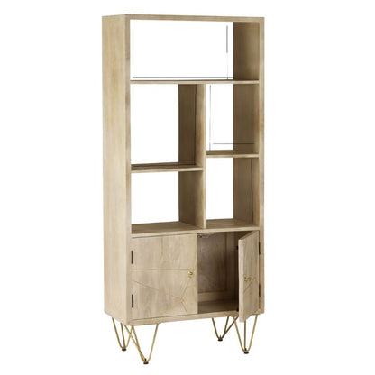 Light Gold Large Bookcase 2 Door