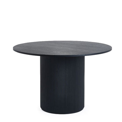 Louis Black Fluted Round Dining Table