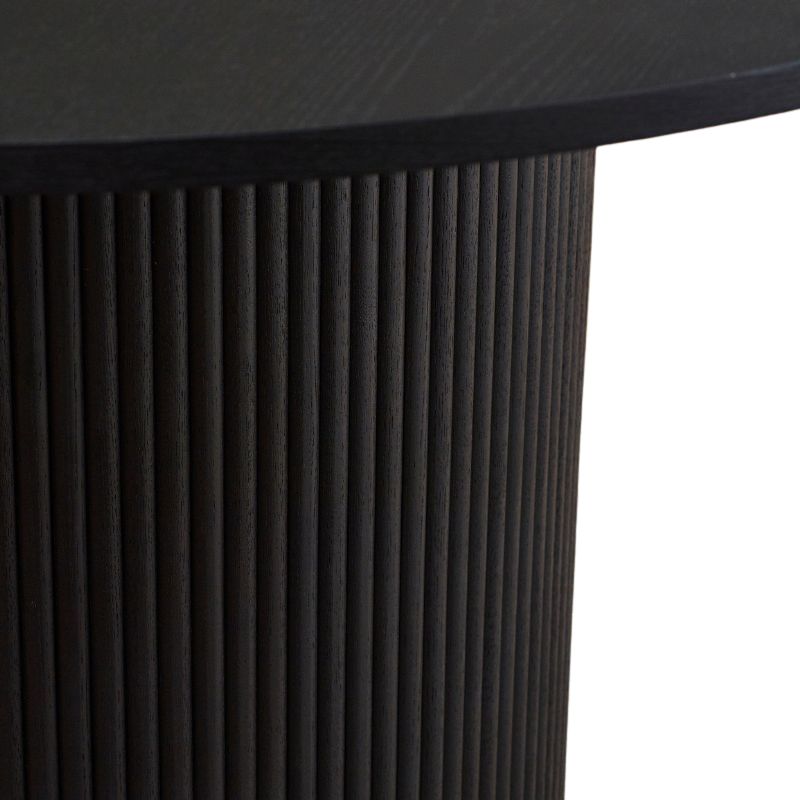 Louis Black Fluted Round Dining Table