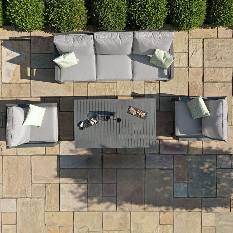 New York 3 Seat Aluminium Sofa Set in Dove Grey