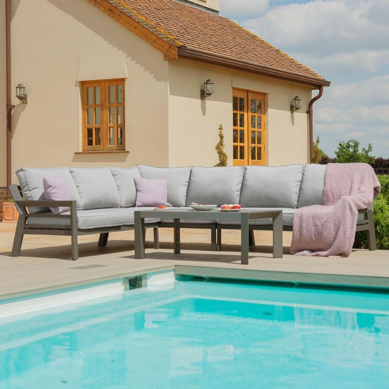 New York Outdoor Corner Sofa Set, Dove Grey
