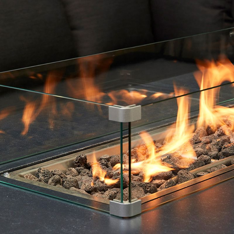 Outdoor Aluminium Firepit Set in Charcoal