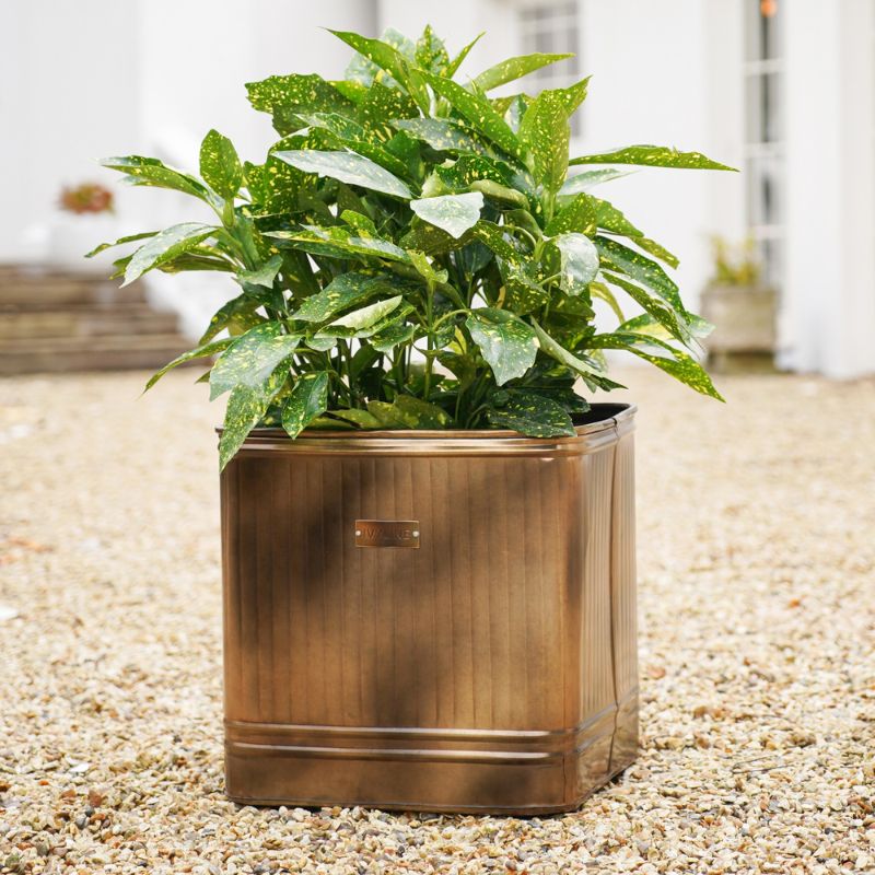 Outdoor Hampton Square Copper Metal Planter