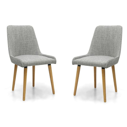 Capri Dining Chair Flax Effect Grey Weave Set of 2