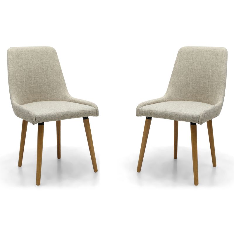 Capri Dining Chair Flax Effect Natural Set of 2