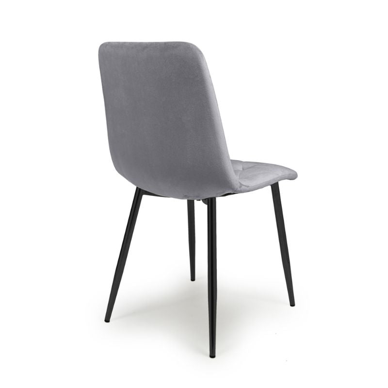 Vernon Dining Chairs Brushed Velvet Grey Set of 4