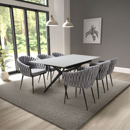 Timor Dining Table Extending 1.8m Grey