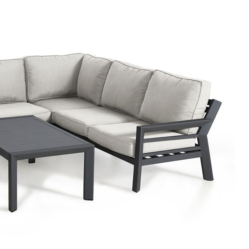 New York U-Shaped Outdoor Sofa Set, Dove Grey