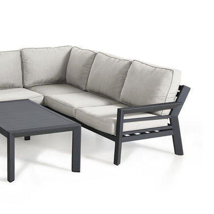 New York U-Shaped Outdoor Sofa Set, Dove Grey